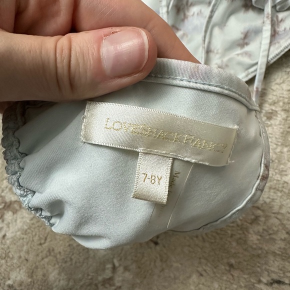 LoveShackFancy Girls Blue Floral Ruffle Bikini Size 7-8 - Picture 3 of 3